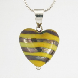 Yellow & Silver Lines Heart